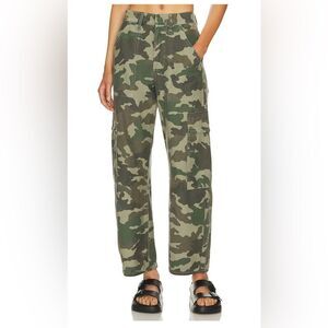 Norma Kamali Green Camo tactical field Cargo Pants Women's Size 12